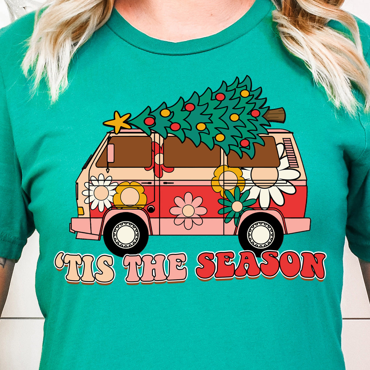 Tis the Season *full color matte clear film*- 11.5" wide Plastisol Screen Print Transfer