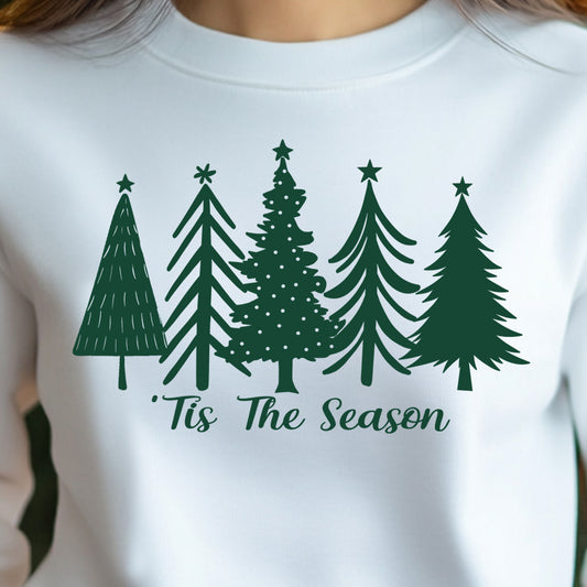 ‘Tis the Season- Single Color (hunter green)- 11.5” wide Single Color Transfer