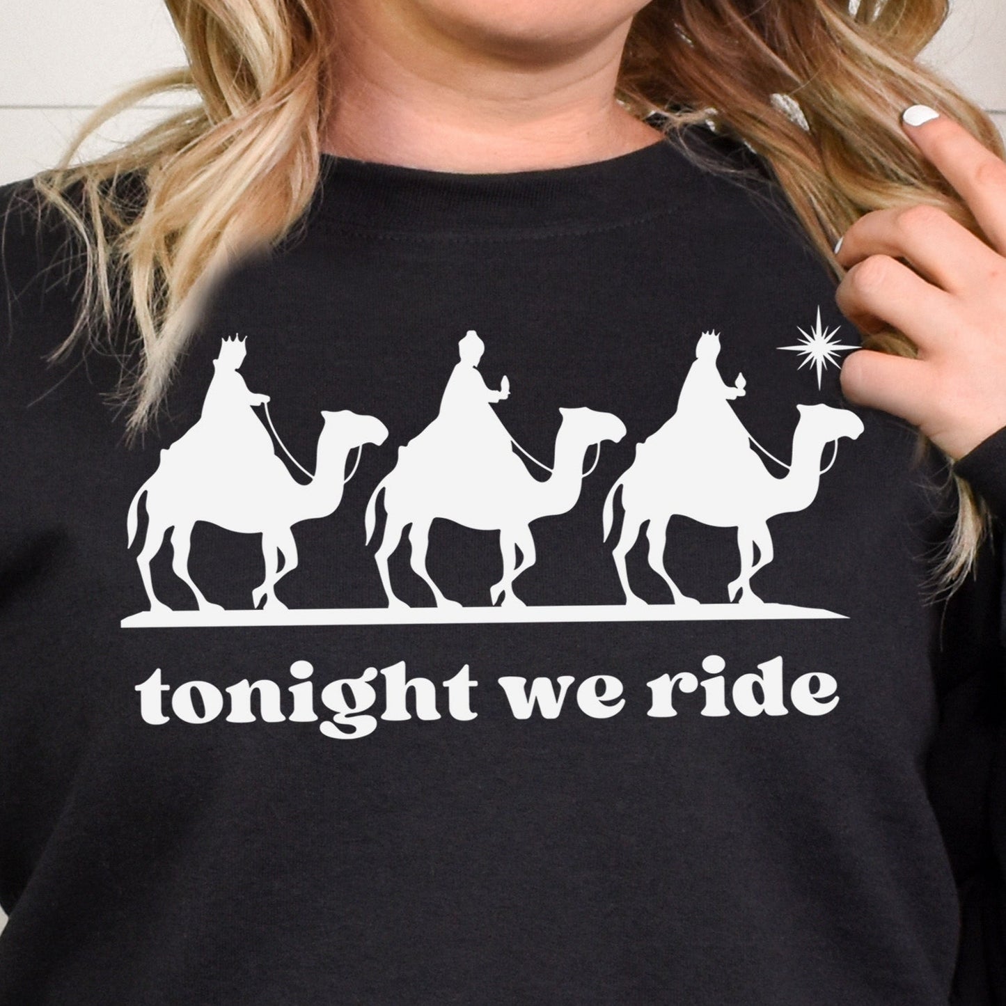 Tonight We Ride- Single Color (white)- 11.5" wide Plastisol Screen Print Transfer