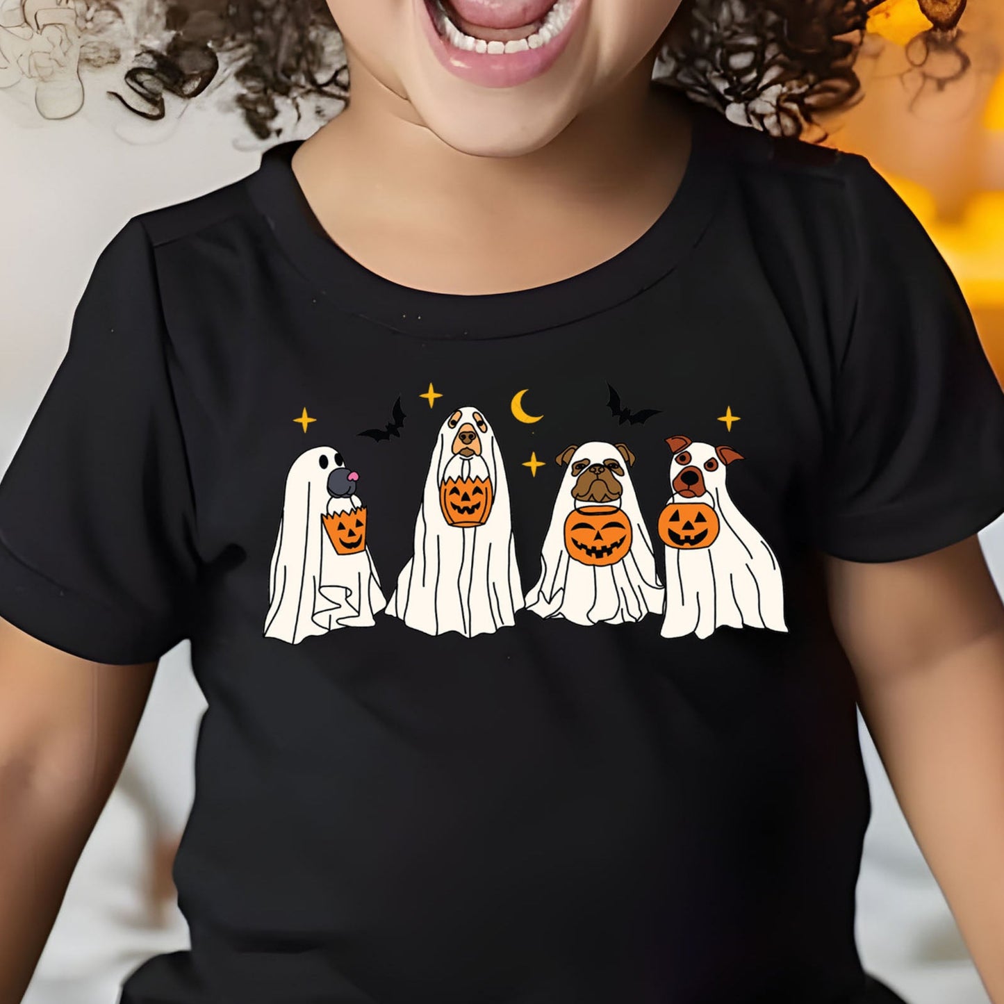 Trick-or-Treat Ghost Dogs (toddler)- 7" wide DTF Transfer