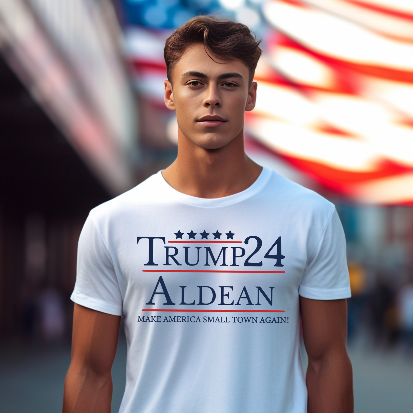 Trump, Aldean 2024- Make America Small Town Again *full color matte clear film*- 11.5" wide Plastisol Screen Print Transfer