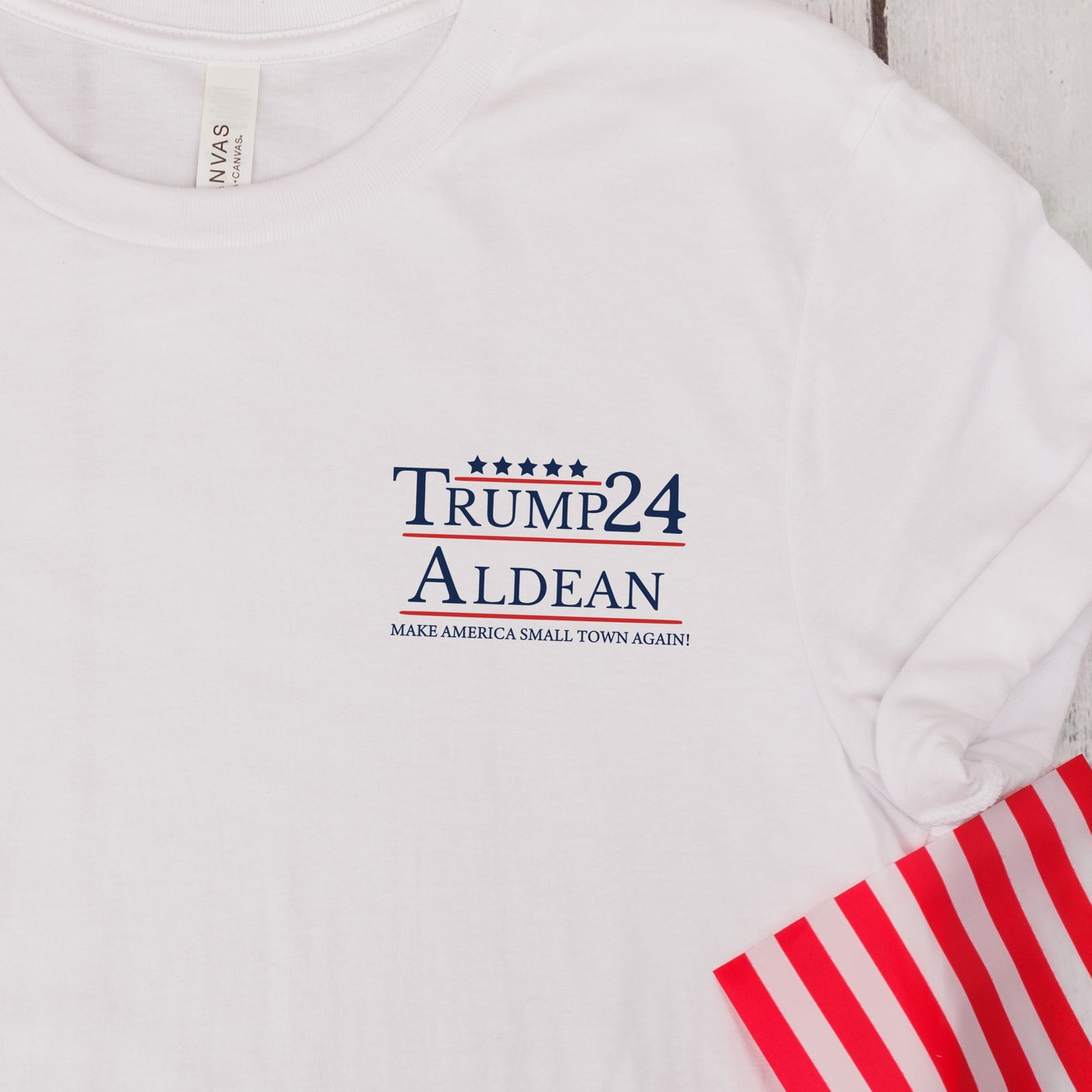 Trump, Aldean 2024- Make America Small Town Again (Pocket/Koozie) *full color matte clear film*- 3" wide Plastisol Screen Print Transfer