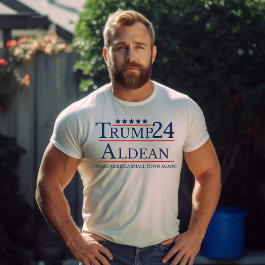 Trump, Aldean 2024- Make America Small Town Again *full color matte clear film*- 11.5" wide Plastisol Screen Print Transfer