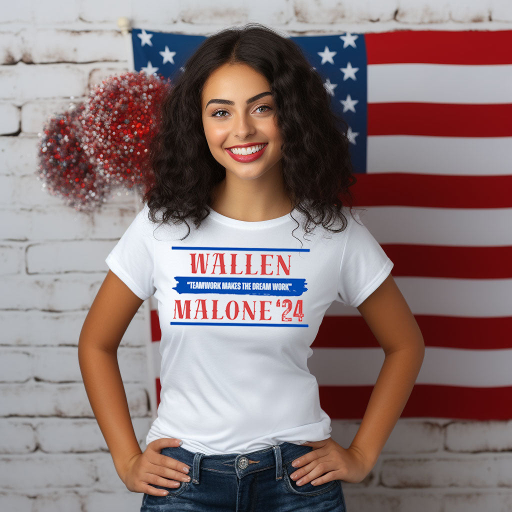 Wallen/Malone 24 "Teamwork Makes the Dream Work" *full color matte clear film*- 11.5" wide Plastisol Screen Print Transfer