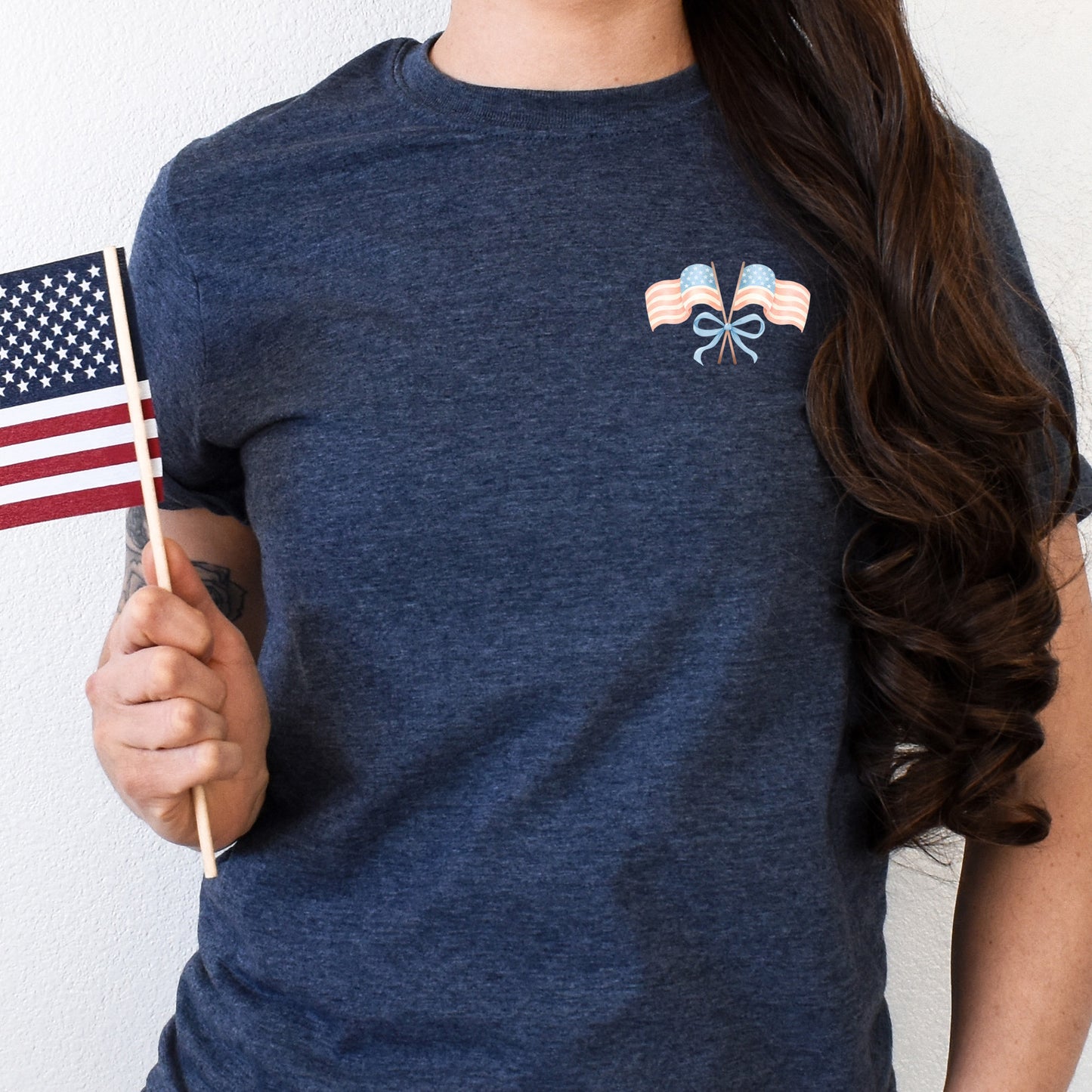 Waving Flag Coquette (pocket/hat)- 3.25" wide DTF Transfer