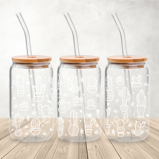 White Cactus UV DTF- 16oz Cup Wrap