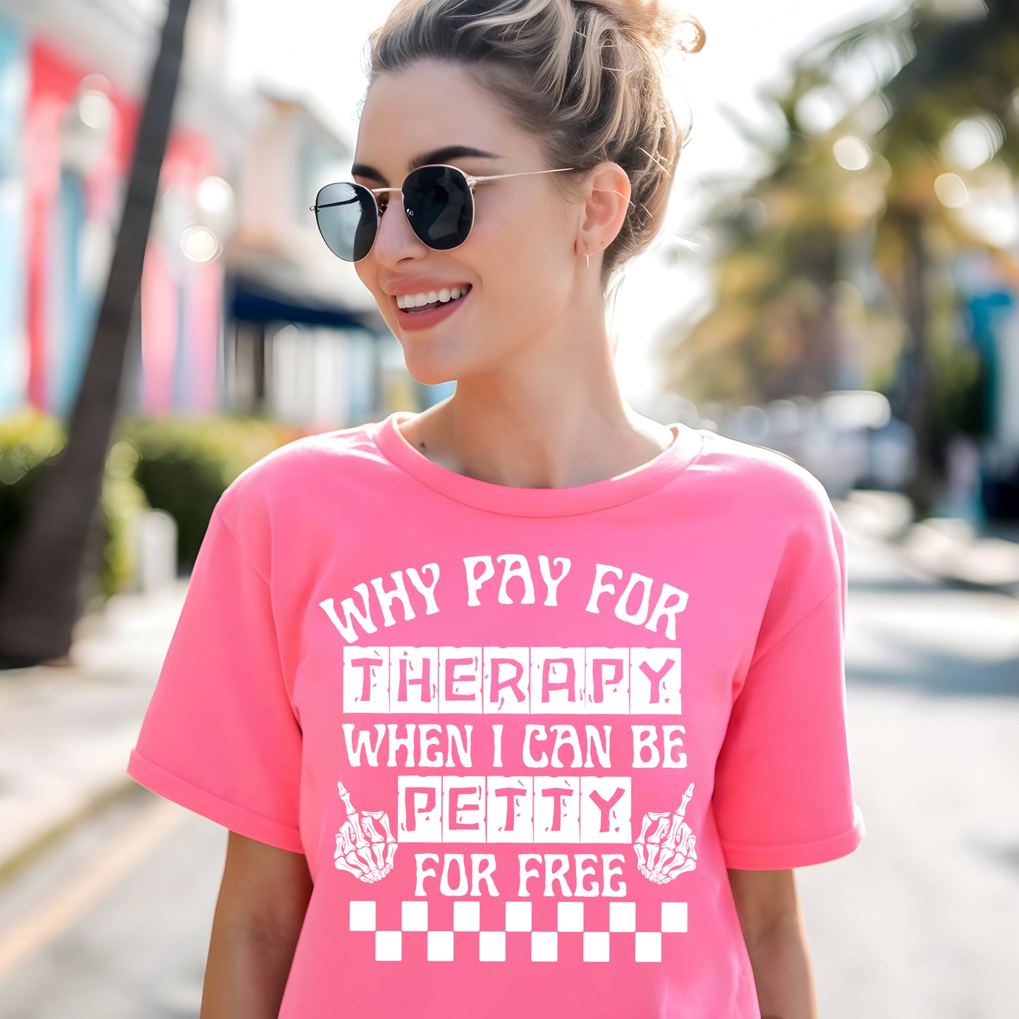 Why Pay for Therapy When I Can Be Petty for Free- Single Color (white)- 11.5" wide Plastisol Screen Print Transfer