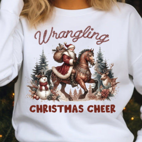 Wranglin' Christmas Cheer- 11" wide DTF Transfer