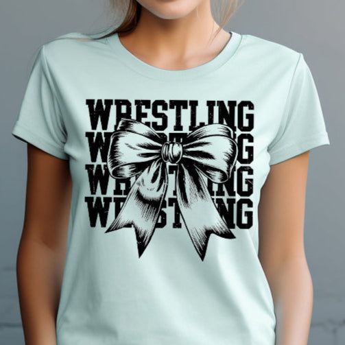 Wrestling Coquette- Single Color (black)- 11.5" wide Plastisol Screen Print Transfer