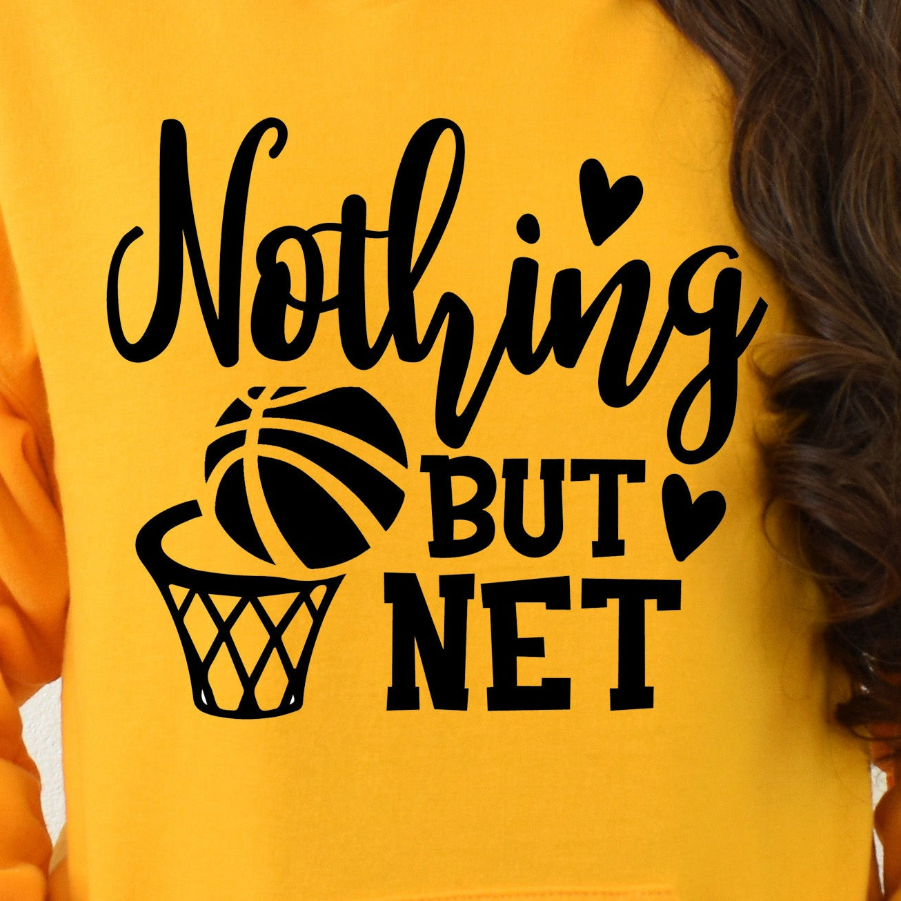 Nothing But Net- Single Color (black)- 11" wide Plastisol Screen Print