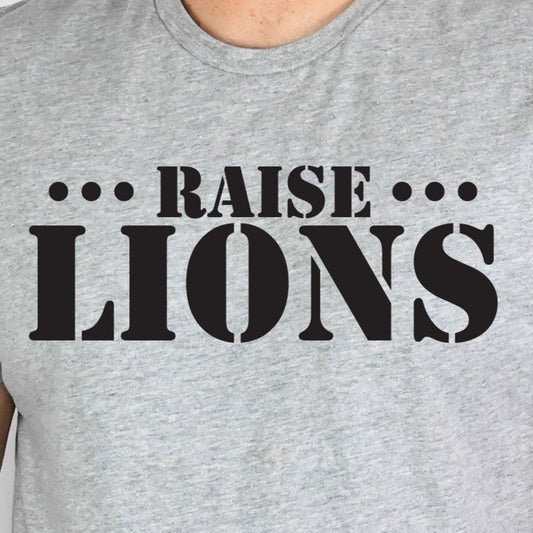 Raise Lions- Single Color (black)- 11" wide Plastisol Screen Print Transfer