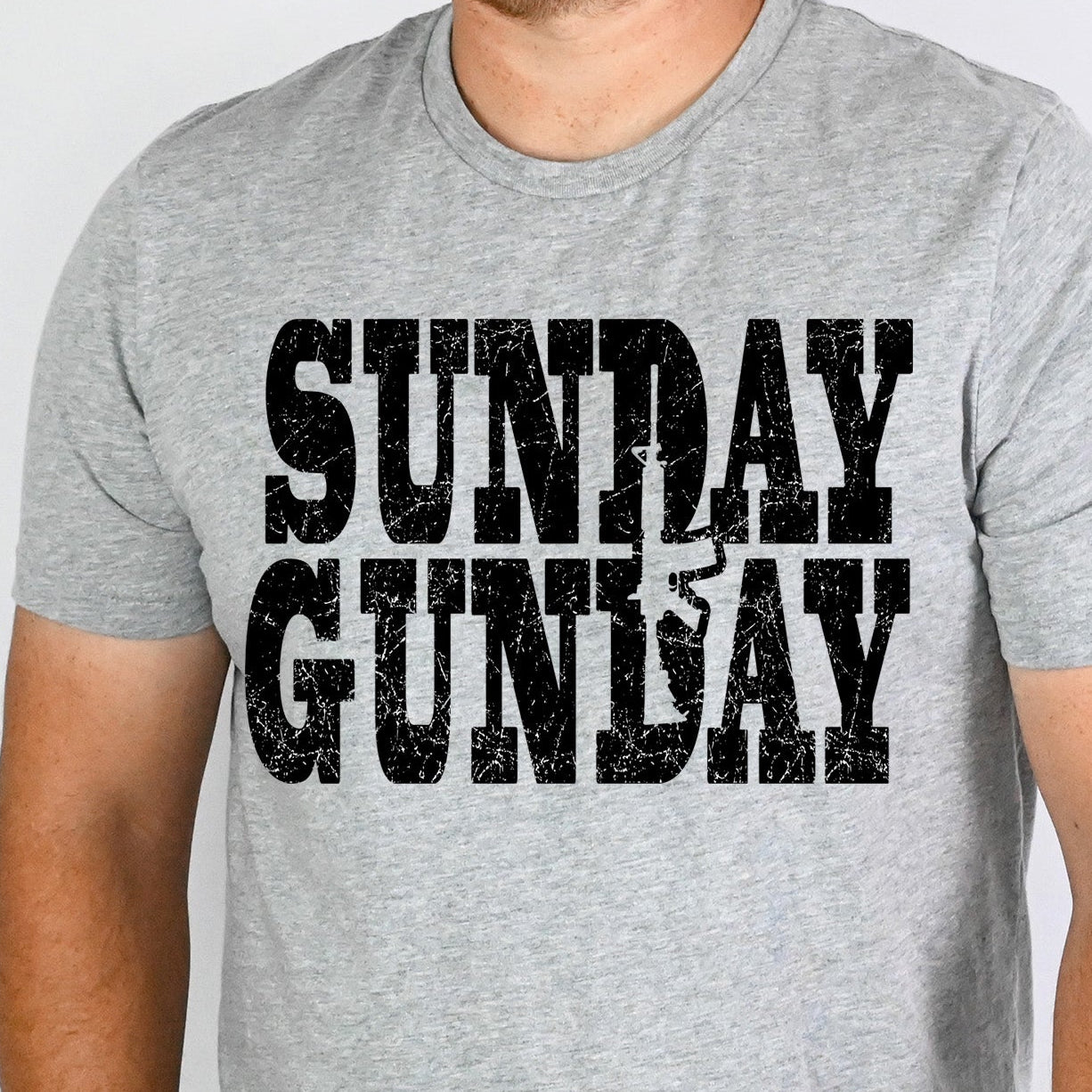Sunday Gunday- Single Color (black)- 11" wide Plastisol Screen Print Transfer