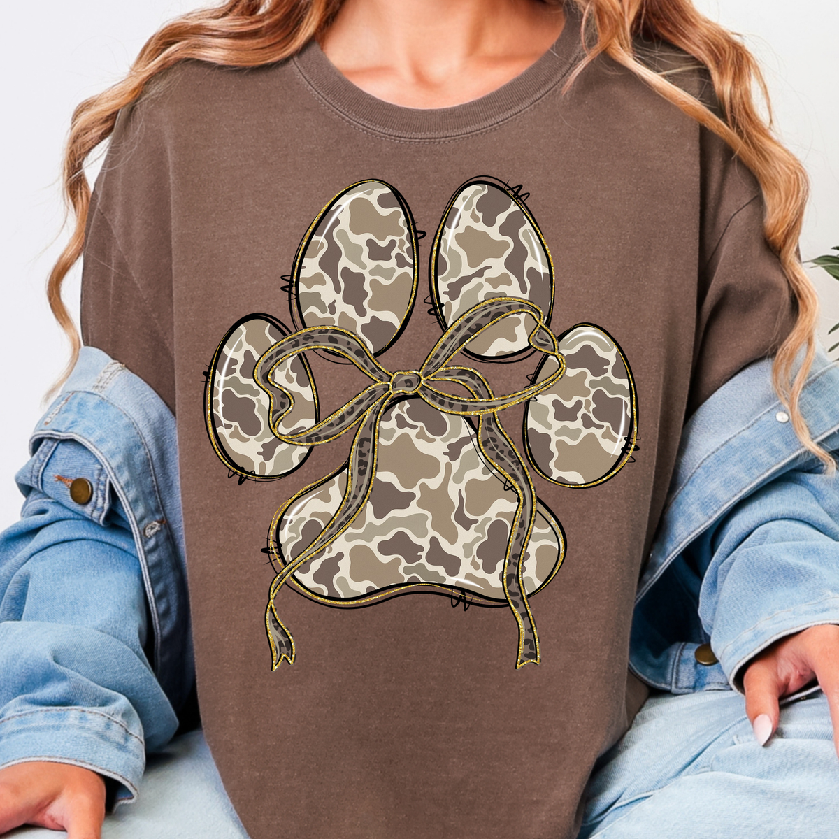 Camo Paw Print - Full Color DTF Transfer - 0989