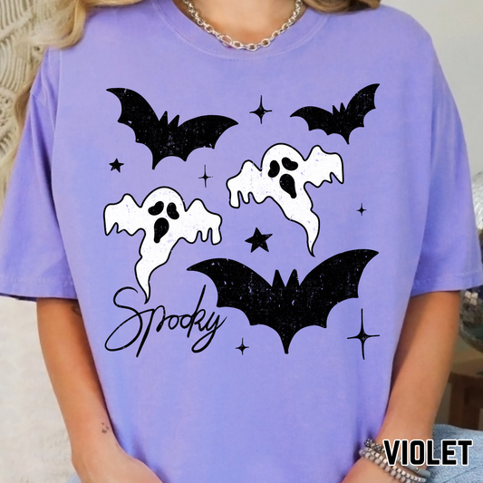 Spooky Bats & Ghosts - Full Color DTF Transfer - 0724