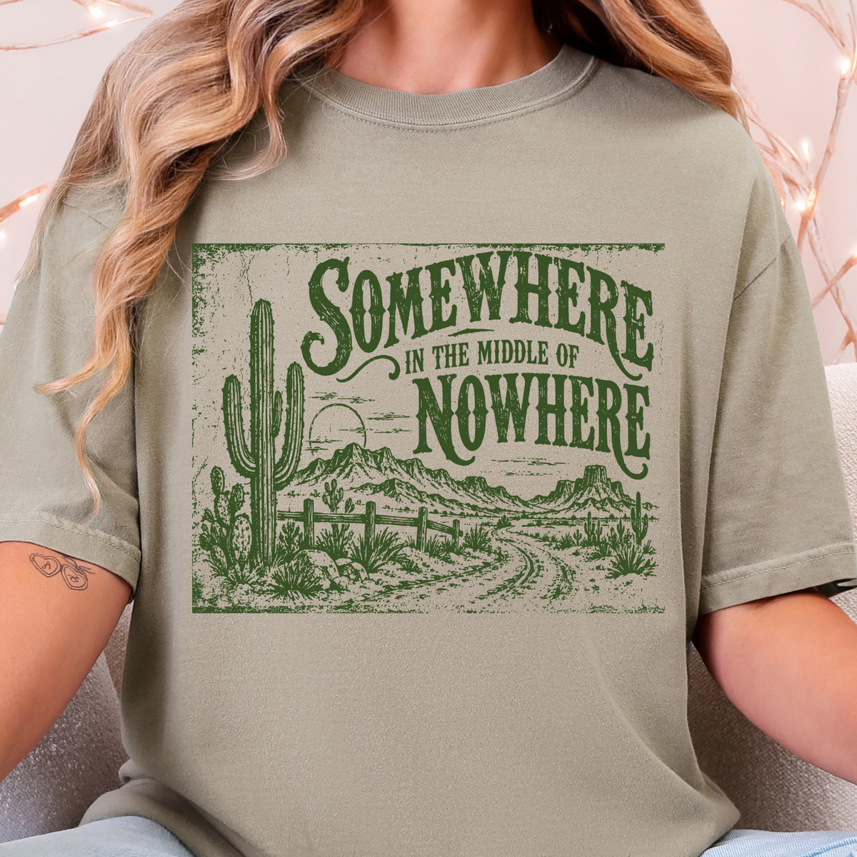 Somewhere In The Middle of Nowhere - Single Color DTF Transfer - 0867