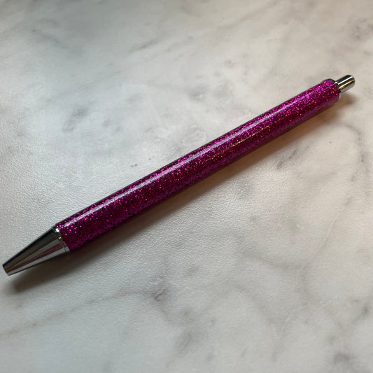 Fushia Glitter Ballpoint Pen
