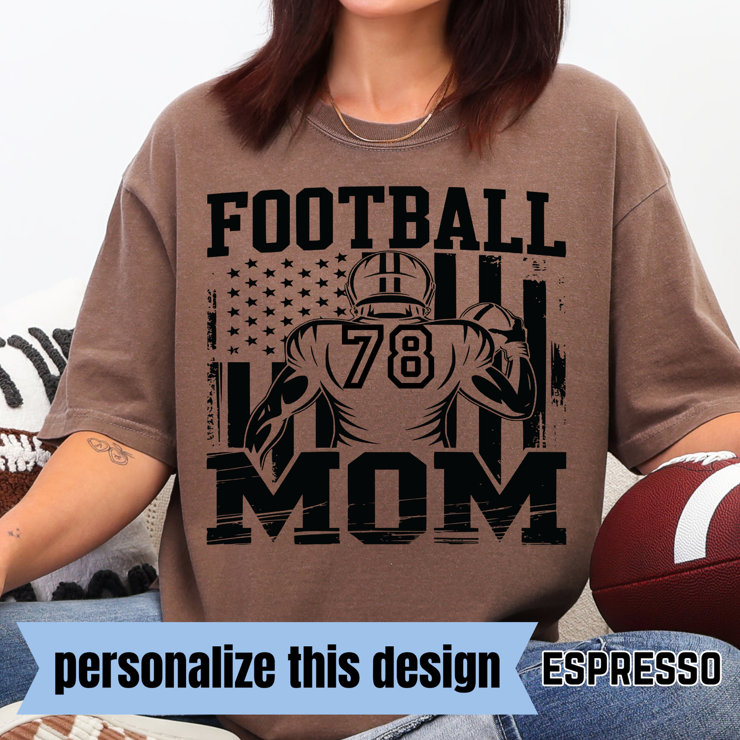 Full Football Mom - Personalized DTF Transfer