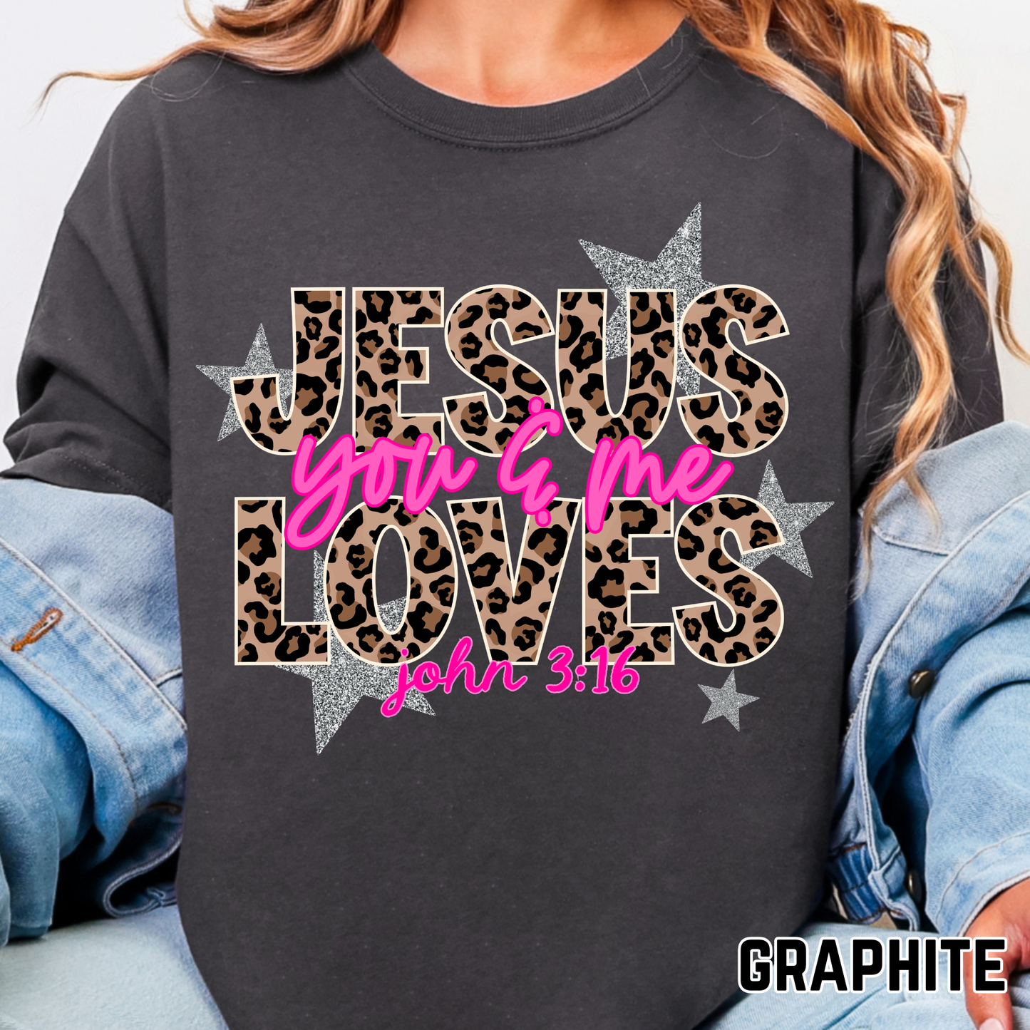 Jesus Loves You & Me John 3:16 - Full Color DTF Transfer - 0759