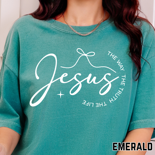 Jesus. The Way, The Truth, The Life - Single Color DTF Transfer