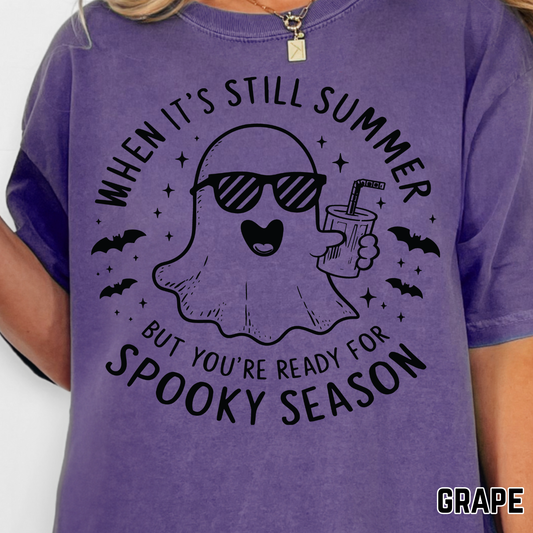 When it's still Summer, but You're Ready for Spooky Season - Single Color DTF Transfer - 0644