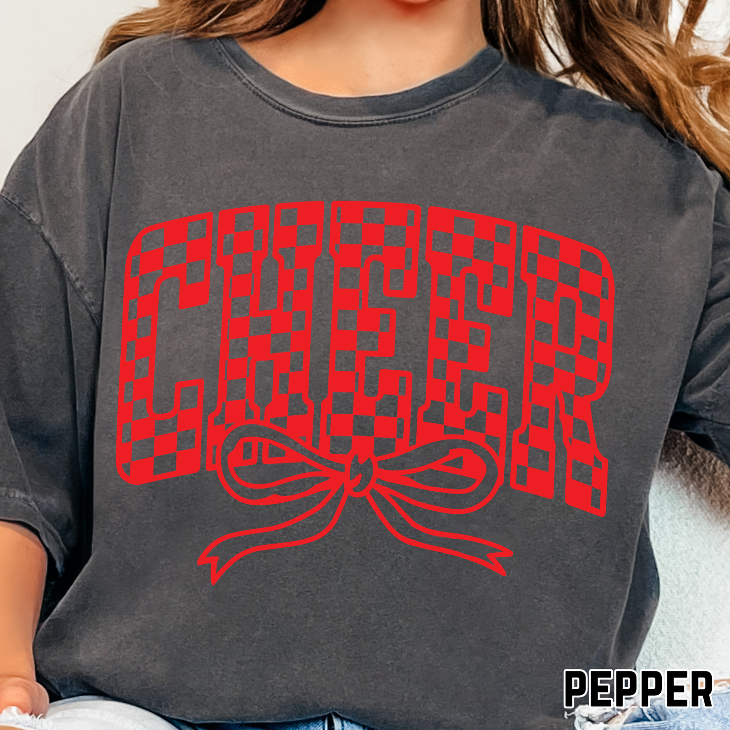 Cheer Checkers - Single Color DTF Transfer - 0624