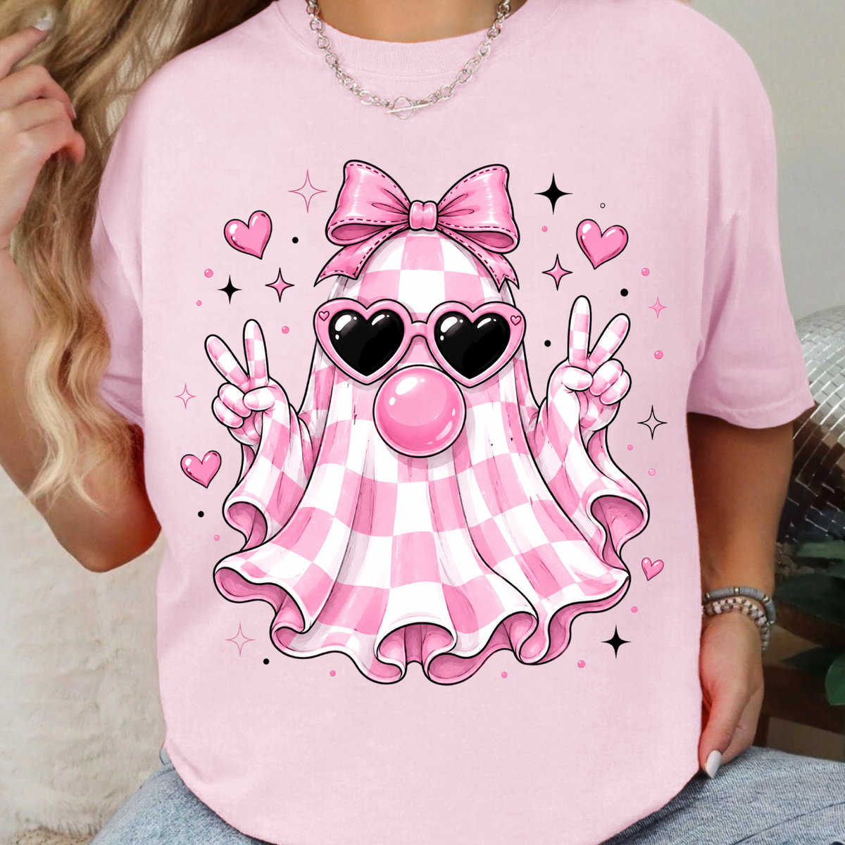 Bubblegum Ghost - Full Color DTF Transfer - 0918