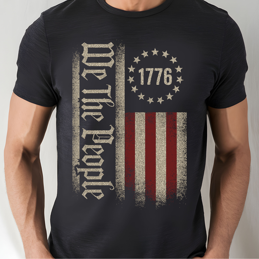 We the People 1776 Vertical Flag - Full Color DTF Transfer - 0622