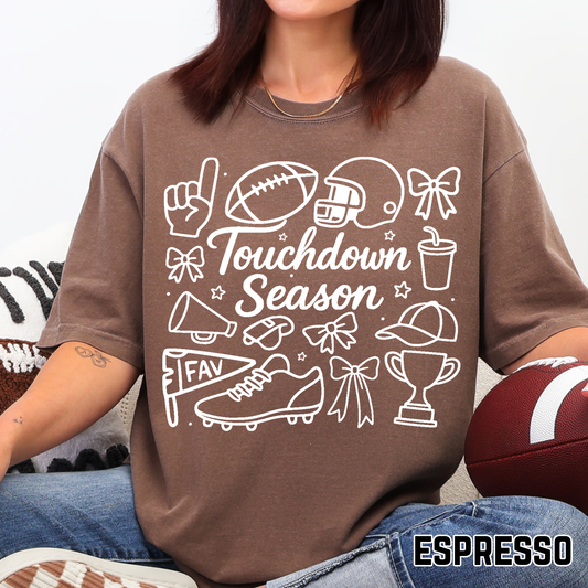 Football Doodles - Single Color DTF Transfer - 0624