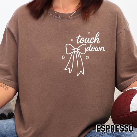 Touch Down Bow Doodle - Single Color DTF Transfer - 0624