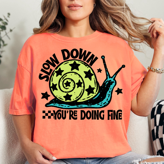 Slow Down, You're Doing Fine - Full Color DTF Transfer - 0944