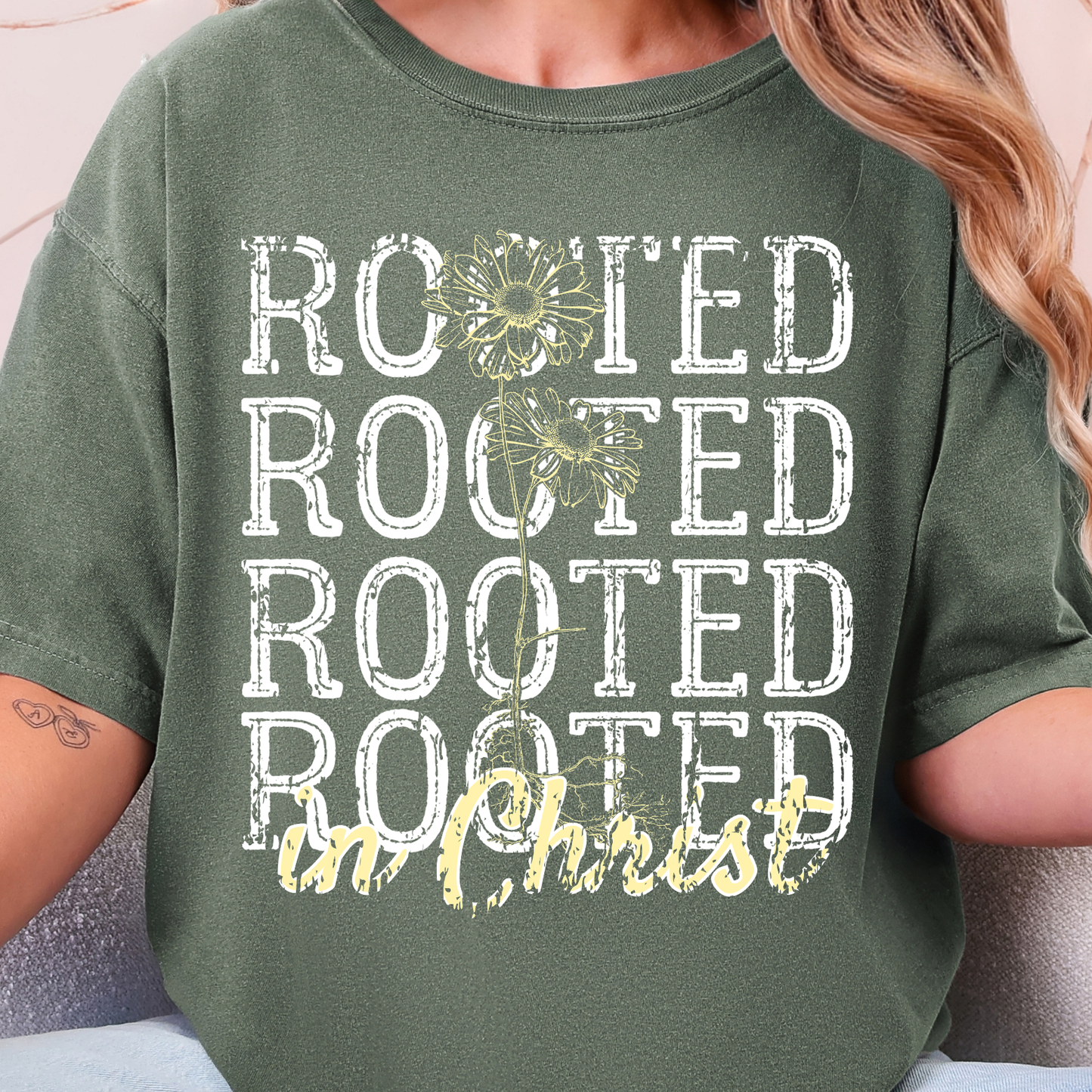 Rooted In Christ - Full Color DTF Transfer - 0803