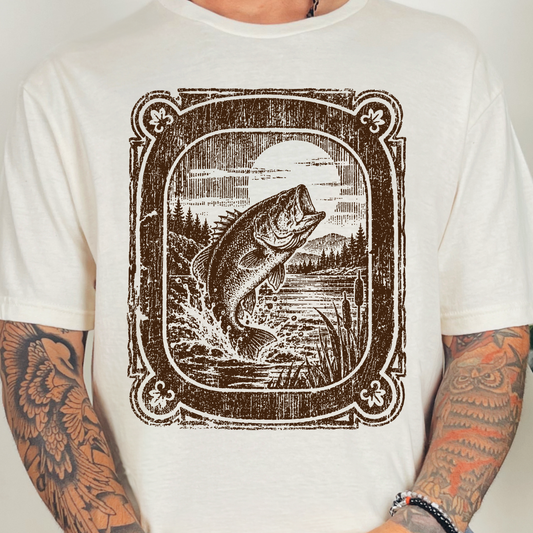 Western Bass - Single Color DTF Transfer - 0867