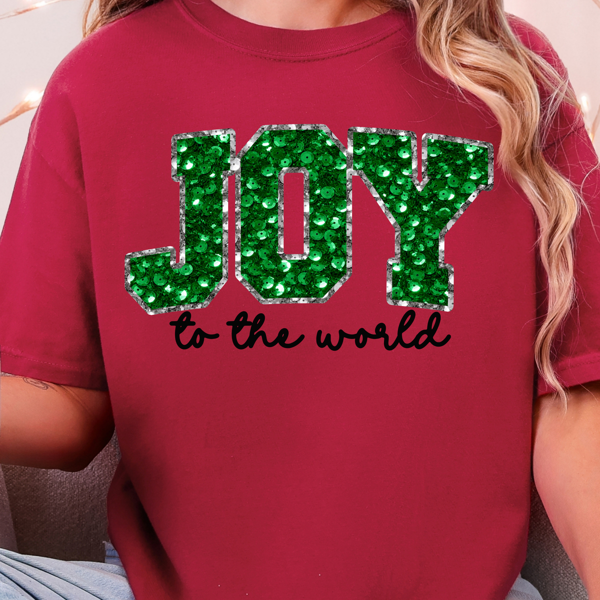 Joy To The World Faux - Full Color DTF Transfer - 0981