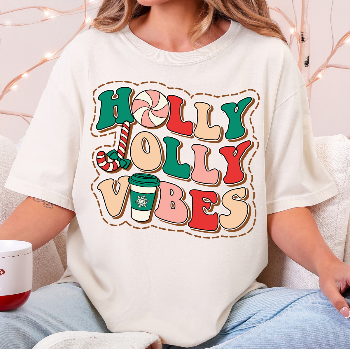 Holly Jolly Vibes - Full Color DTF Transfer - 0835