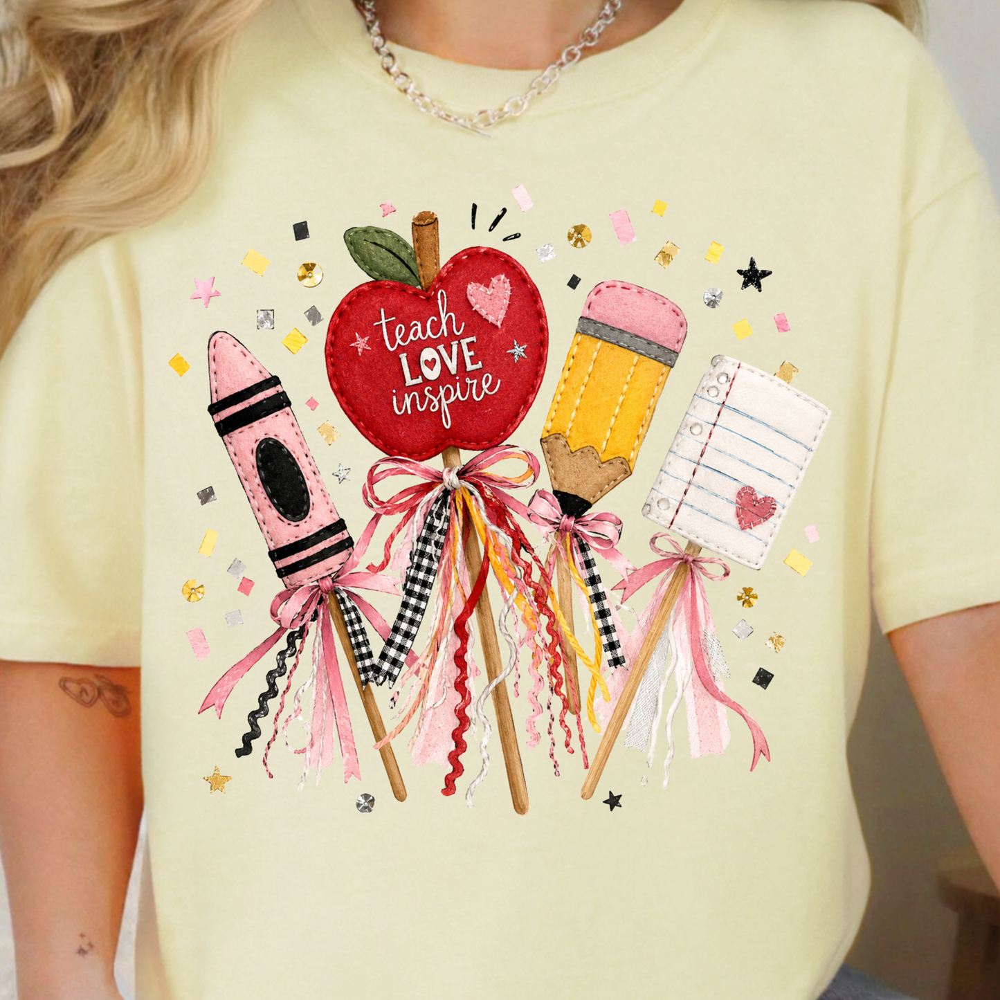 Embroidered Teach Love Inspire Wands - 0807