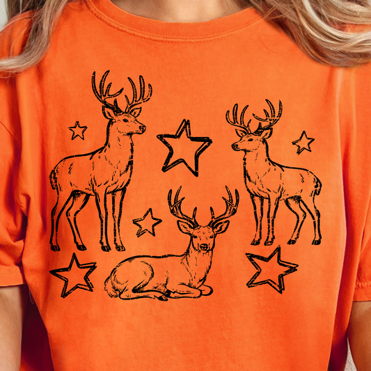 Buck & Stars - Single Color DTF Transfer - 0784