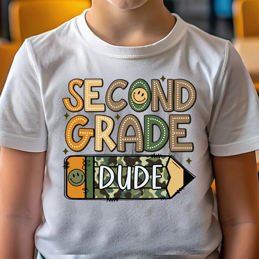 Second Grade Dude (youth)- 10" wide DTF Transfer