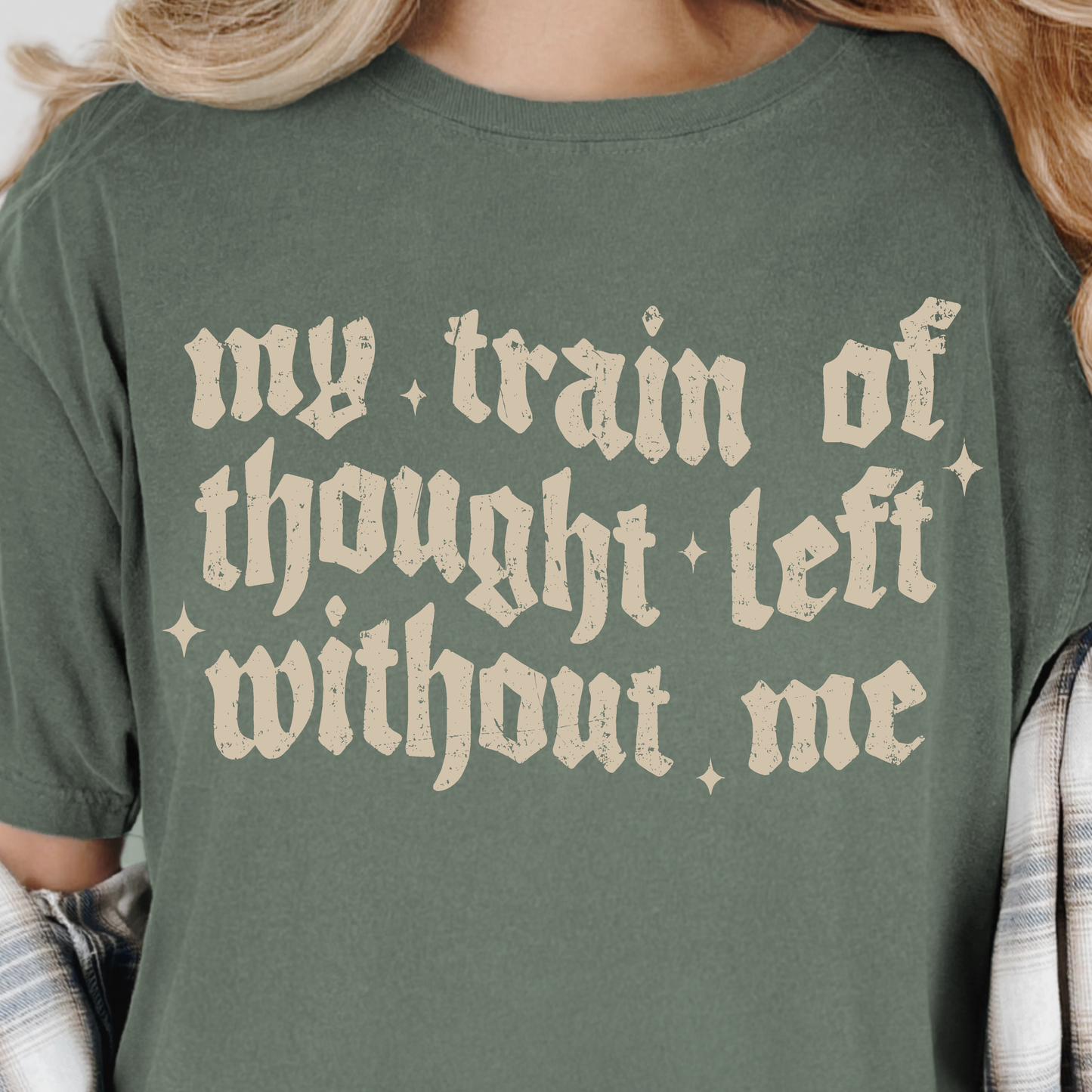 Mt Train of Thought Left Without Me - Single Color DTF Transfer - 0784