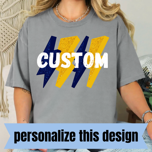 **PERSONALIZED CUSTOM** Lightning Bolts-DTF Transfer
