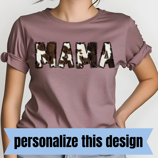 **PERSONALIZED CUSTOM** Faux Cow Letters- DTF Transfer