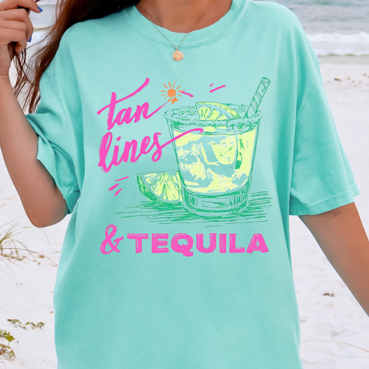 Tan Lines & Tequila - Full Color DTF Transfer