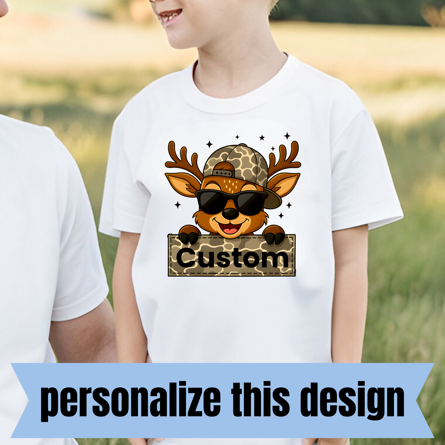 **PERSONALIZED CUSTOM** Boy Camo Deer - DTF Transfer