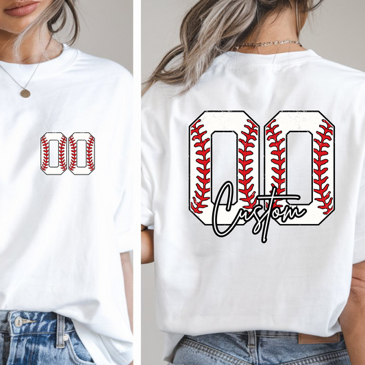 Baseball Number Tee - White