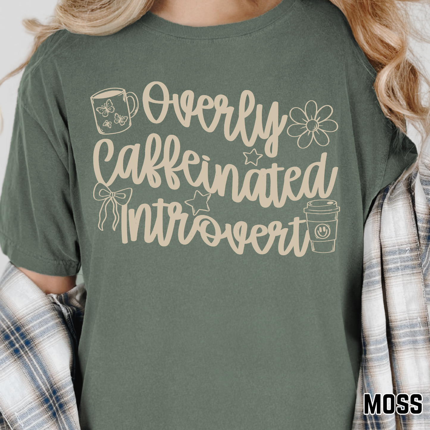 Overly Caffeinated Introvert - Single Color DTF Transfer - 0644