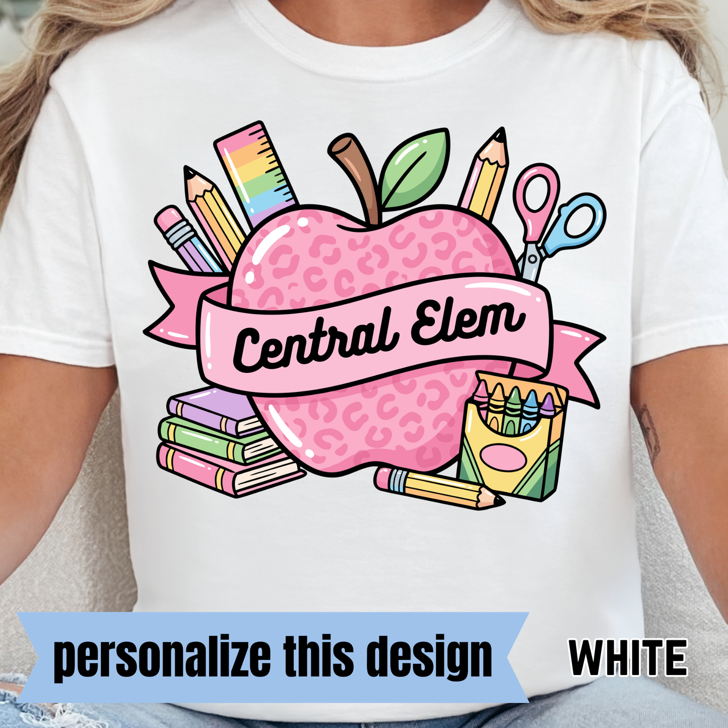Pink Apple - Personalized DTF Transfer