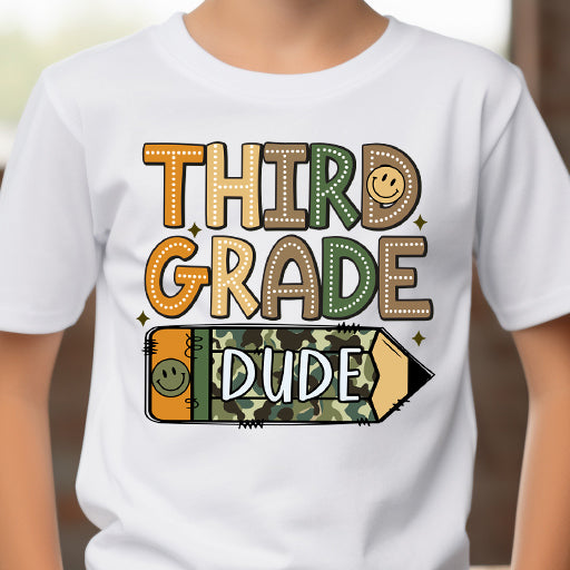 Third Grade Dude (youth)- 10" wide DTF Transfer