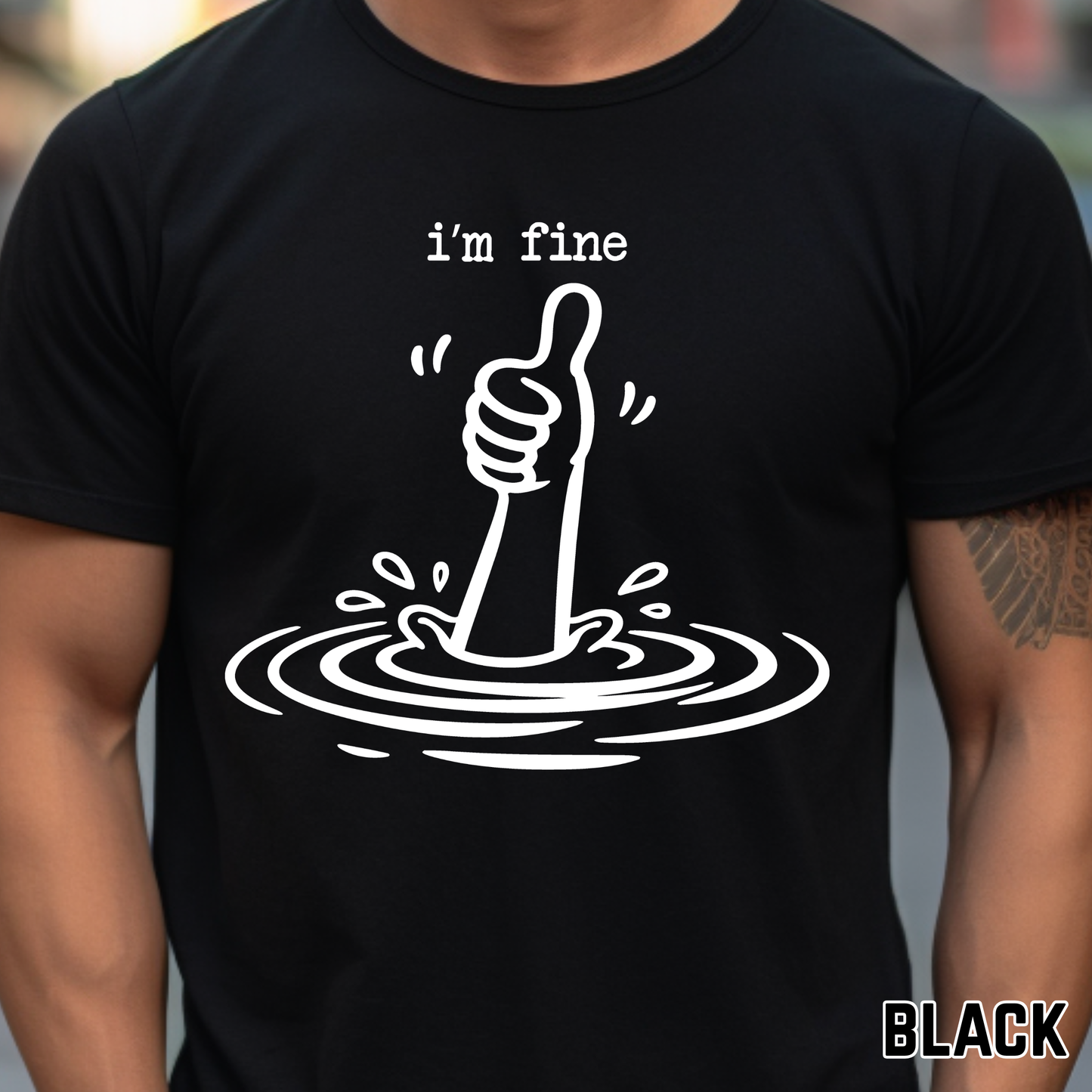 I'm Fine - Single Color DTF Transfer - 0670