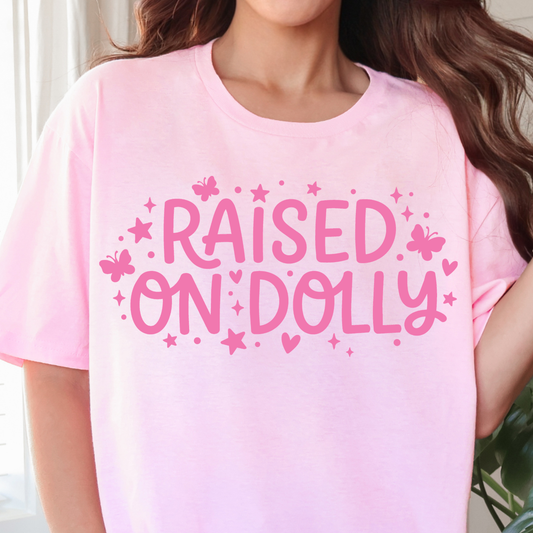 Raised on Dolly - Single Color DTF Transfer - 0784