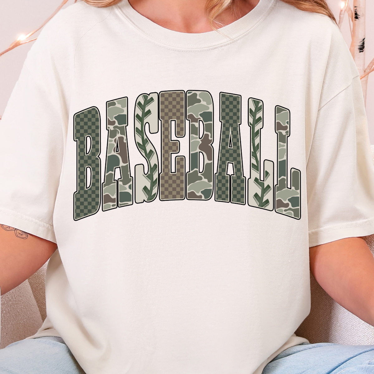 Camo Baseball - Full Color DTF Transfer - 0921