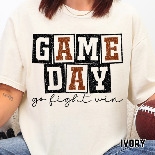 Game Day Glitter, Go Fight Win - Full Color DTF Transfer - 0612